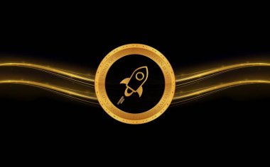  Yıldız-xlm sanal para birimidir. 3d illüstrasyon.