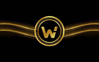 woo network-woo virtual currency logo. 3d illustrations.