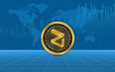zilliqa-zil virtual currency images. 3d illustrations.