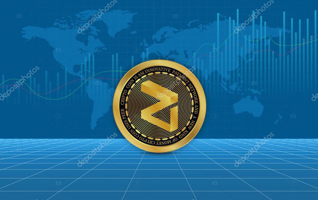 Zilliqa-zil virtual currency images. 3d illustrations.