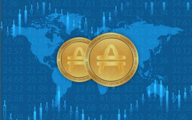 Sanal para birimi görüntüsü. 3d illüstrasyon.