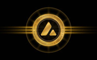 Dijital arkaplanda çığ-avax sanal para birimi görüntüsü. 3d illüstrasyon.