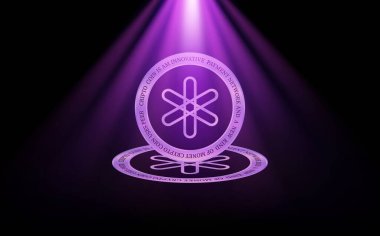 Sanal paralar ve logoları. Göçük sanal para birimi logosu. 3d illüstrasyon.