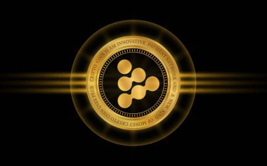 iexec-rlc virtual currency logo. 3d illustrations.