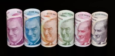 Çeşitli ülke banknotlarının görüntüleri. Türk Lirası fotoğrafları.