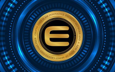 enjin-enj sanal para biriminin dijital arkaplan resmi. 3d illüstrasyon.