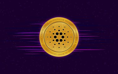 Cardano-ada kripto para birimi görüntüsü. 3d illüstrasyon.