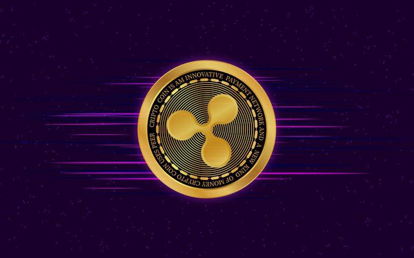  логотип виртуальной валюты ripple-xrp. 3d иллюстрации.