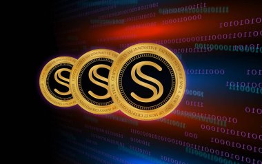 secret-scrt virtual currency images. 3d illustrations.