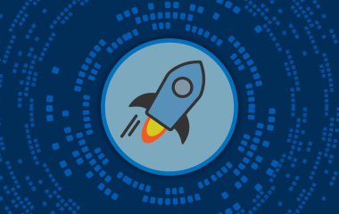  Yıldız-xlm sanal para birimidir. 3d illüstrasyon.