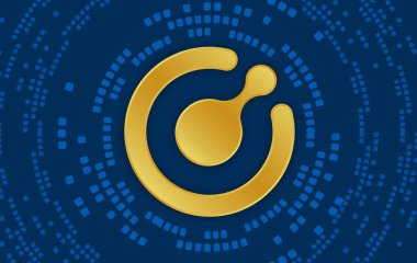 Komodo-kmd sanal para birimi logo resimleri. 3d illüstrasyon.