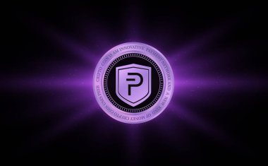 Pivx sanal para birimi resimleri. 3d illüstrasyon.