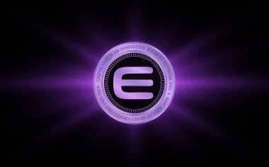 enjin-enj sanal para biriminin dijital arkaplan resmi. 3d illüstrasyon.