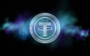 Sanal para birimi logosunu bağla. 3d illüstrasyon.