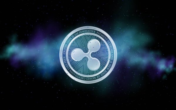  логотип виртуальной валюты ripple-xrp. 3d иллюстрации.