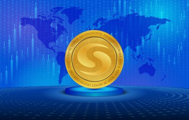 Syscoin-sys sanal para birimi görüntüleri. 3d illüstrasyon.