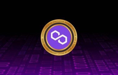 Çokgen-matik sanal para birimi resimleri. 3d illüstrasyon