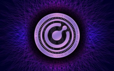 Komodo-kmd sanal para birimi logo resimleri. 3d illüstrasyon.