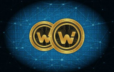 woo network-woo virtual currency logo. 3d illustrations.