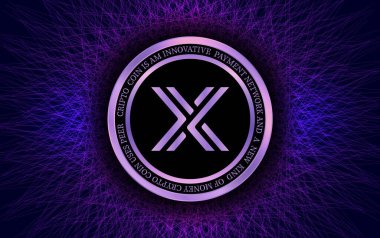 Değişmez x-imx sanal para birimi resimleri. 3d illüstrasyon.