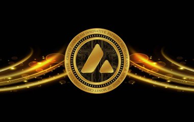 Dijital arkaplanda çığ-avax sanal para birimi görüntüsü. 3d illüstrasyon.