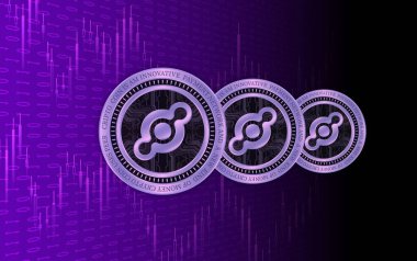 helium-hnt virtual currency images. 3d illustration.