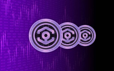 Dijital arkaplanda Ankr sanal para birimi resmi. 3d illüstrasyon