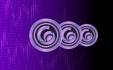 Radyo Kaka-Raca şifreleme para birimi görüntüleri. 3 boyutlu illüstrasyon. dijital paralar.