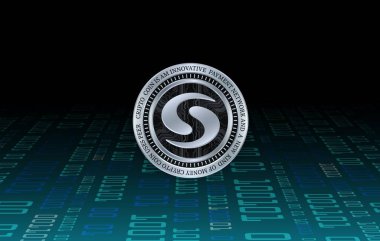 Syscoin-sys sanal para birimi görüntüleri. 3d illüstrasyon.