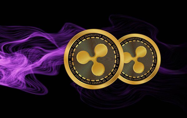  логотип виртуальной валюты ripple-xrp. 3d иллюстрации.