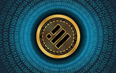 Binance usd-busd sanal para birimi resimleri. 3d illüstrasyon.