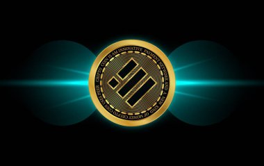 Binance usd-busd sanal para birimi resimleri. 3d illüstrasyon.