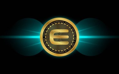 enjin-enj sanal para biriminin dijital arkaplan resmi. 3d illüstrasyon.