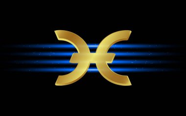 Sanal para biriminin dijital bir arka plandaki görüntüsü. 3d illüstrasyon.