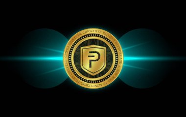 Pivx sanal para birimi resimleri. 3d illüstrasyon.