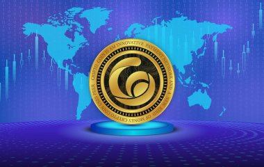 Radyo Kaka-Raca şifreleme para birimi görüntüleri. 3 boyutlu illüstrasyon. dijital paralar.