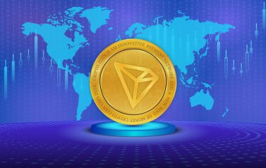  Tron-trx sanal para birimi. 3d illüstrasyon.