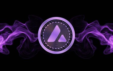 Dijital arkaplanda çığ-avax sanal para birimi görüntüsü. 3d illüstrasyon.