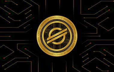  Yıldız-xlm sanal para birimidir. 3d illüstrasyon.