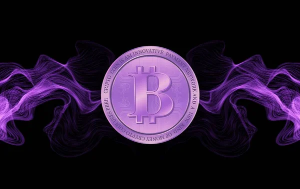 Bilder Bitcoin Btc Logotypen Digital Bakgrund Illustrationer — Stockfoto