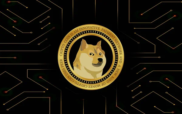 ドージコイン犬仮想通貨画像 3Dイラスト — ストック写真