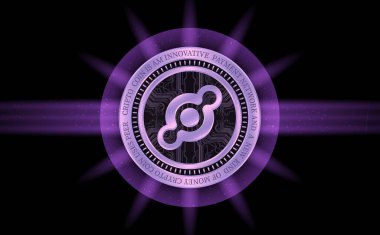helium-hnt virtual currency images. 3d illustration.