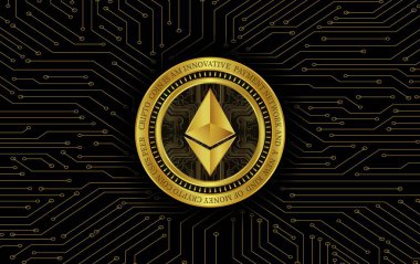 ethereum-eth sanal para birimi resimleri. 3d illüstrasyon.