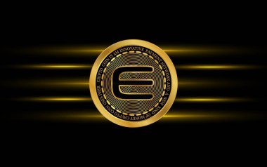 enjin-enj sanal para biriminin dijital arkaplan resmi. 3d illüstrasyon.