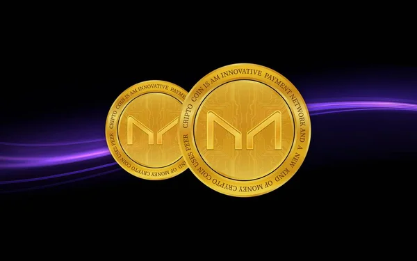 Image Virtual Currency Maker Mkr Coin Digital Background Illustrations — Stock Photo, Image