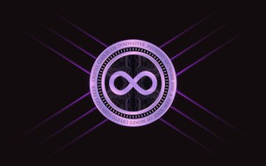 İnternet bilgisayar sanal para birimi logosu. 3d illüstrasyon.