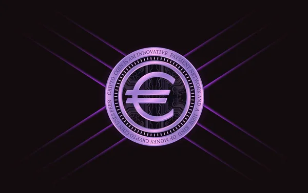 Європейський Валютний Логотип Зображень Цифровому Фоні Ілюстрація — стокове фото