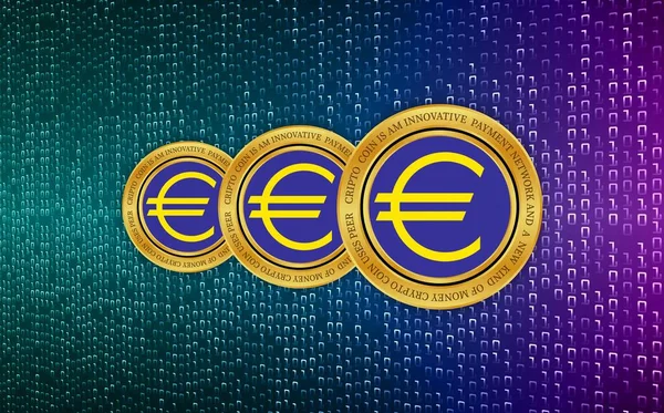 Euro Valuta Logo Afbeeldingen Digitale Achtergrond Illustratie — Stockfoto