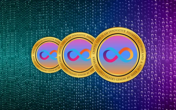 Het Virtuele Valuta Logo Van Internetcomputer Illustraties — Stockfoto