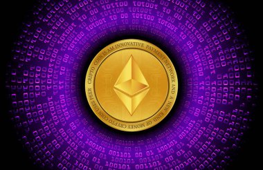 ethereum-eth sanal para birimi resimleri. 3d illüstrasyon.